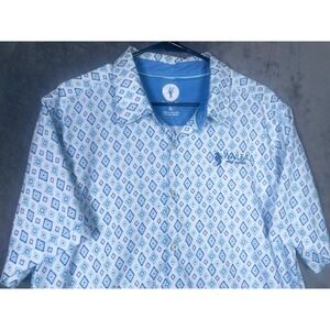 Toes on the Nose Mens XL Wailea Maui Hawaii Blue Diamond Button Down Shirt
